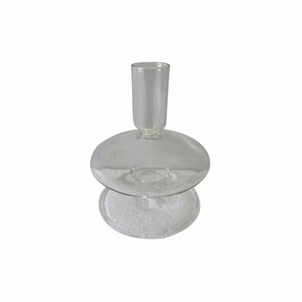 Glass Clear Candle Holder Small