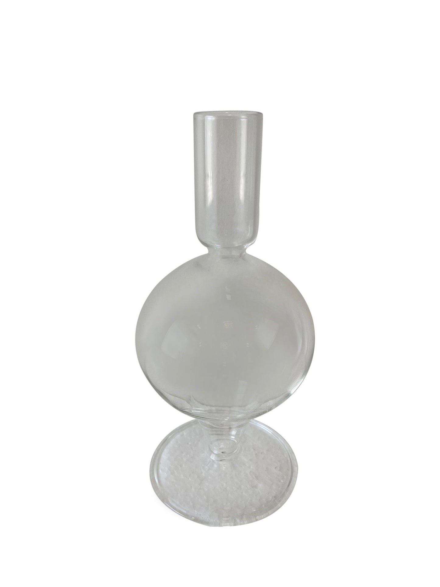 Glass Clear Candle Holder Med