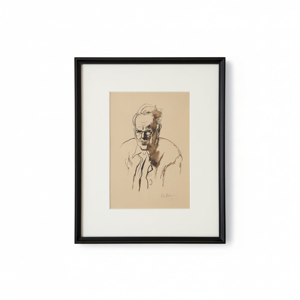 Medium Art Charcoal Man W/Black frame