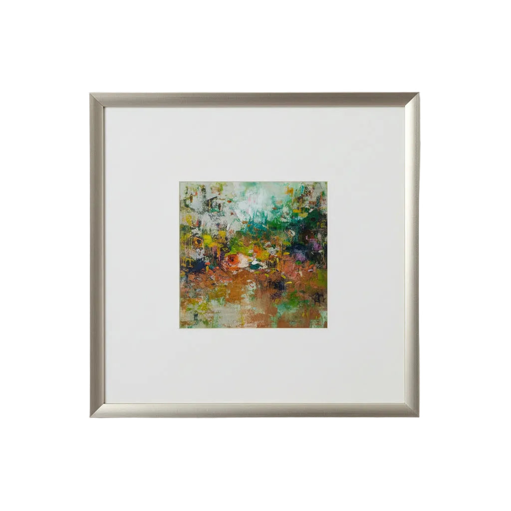 Medium Art Multicolor W/ Gold Square Frame #1