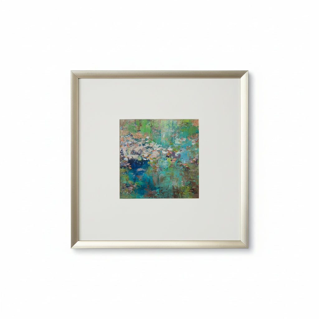 Medium Art Multicolor W/ Gold Square Frame #2