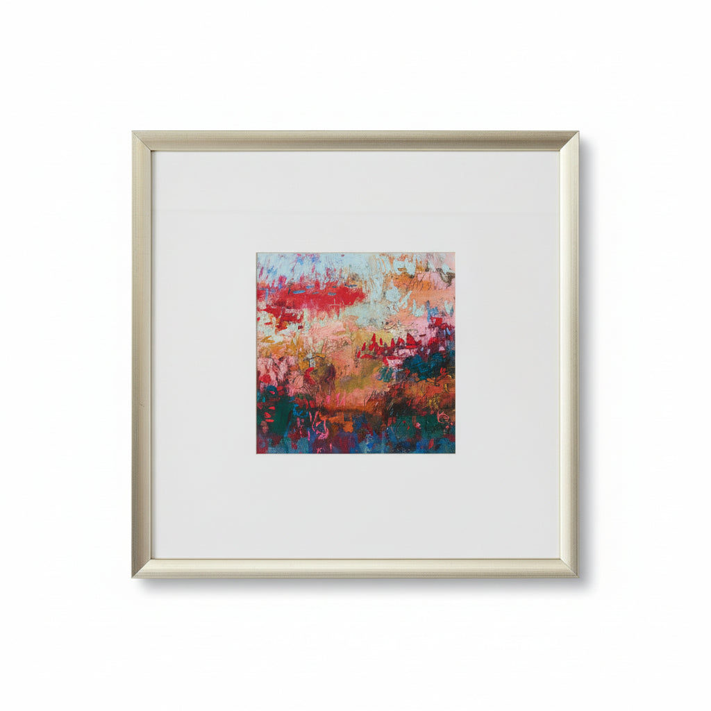 Medium Art Multicolor W/ Gold Square Frame #4