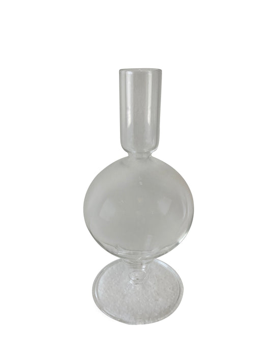 Glass Clear Candle Holder Med