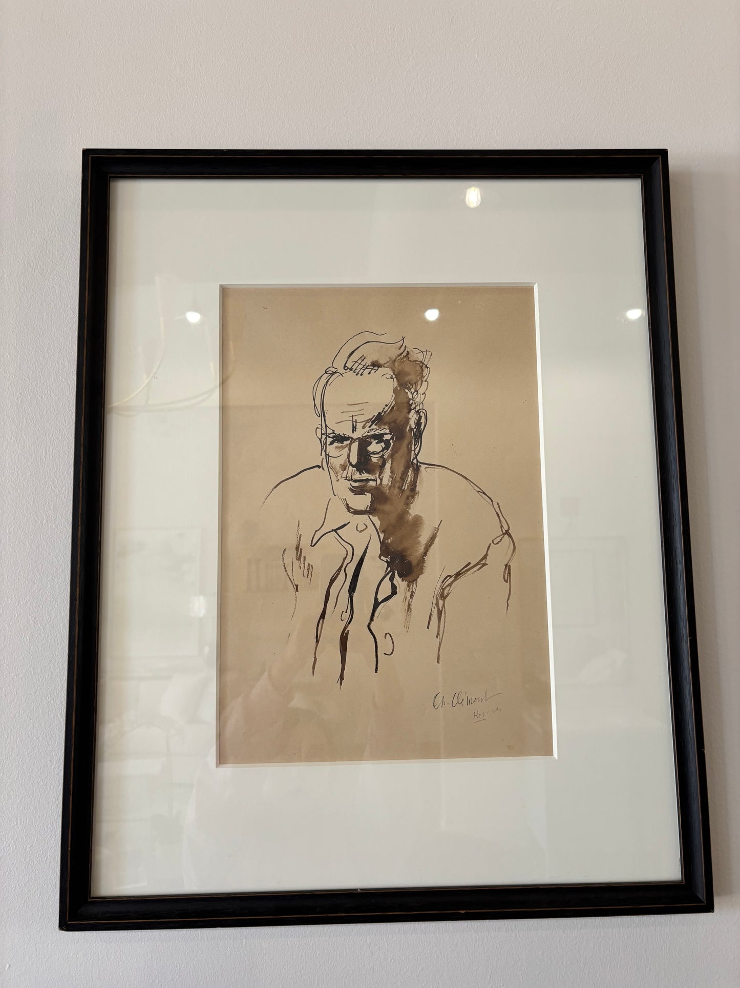 Medium Art Charcoal Man W/Black frame