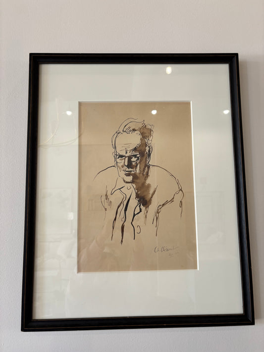 Medium Art Charcoal Man W/Black frame