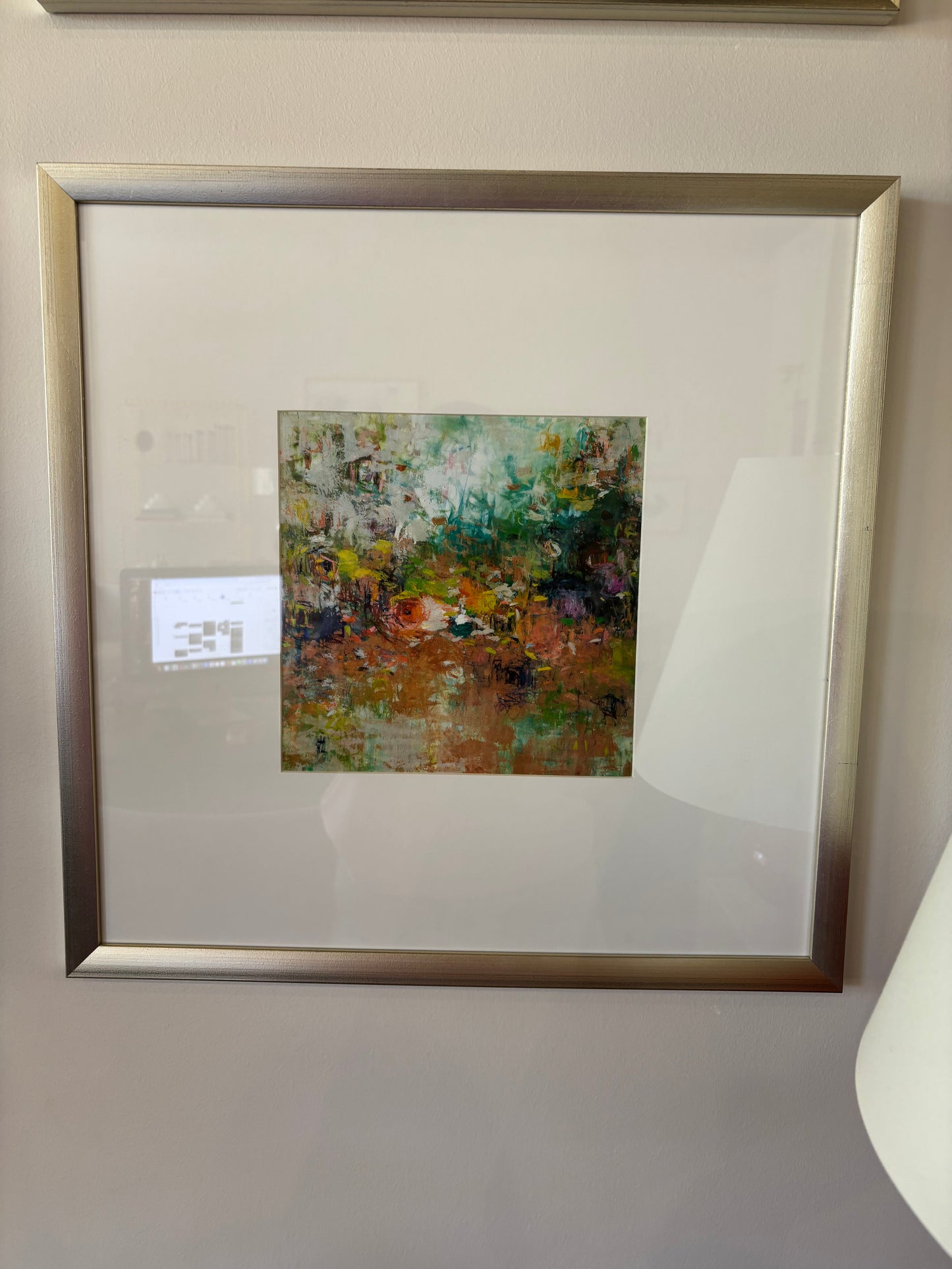 Medium Art Multicolor W/ Gold Square Frame #1