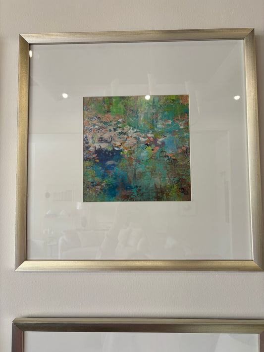 Medium Art Multicolor W/ Gold Square Frame #2