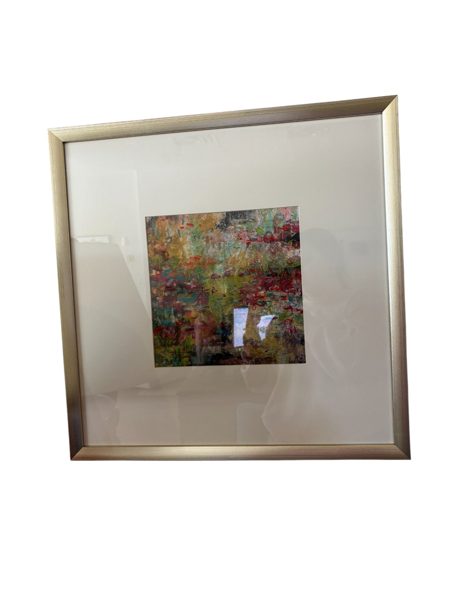 Medium Art Multicolor W/ Gold Square Frame #3