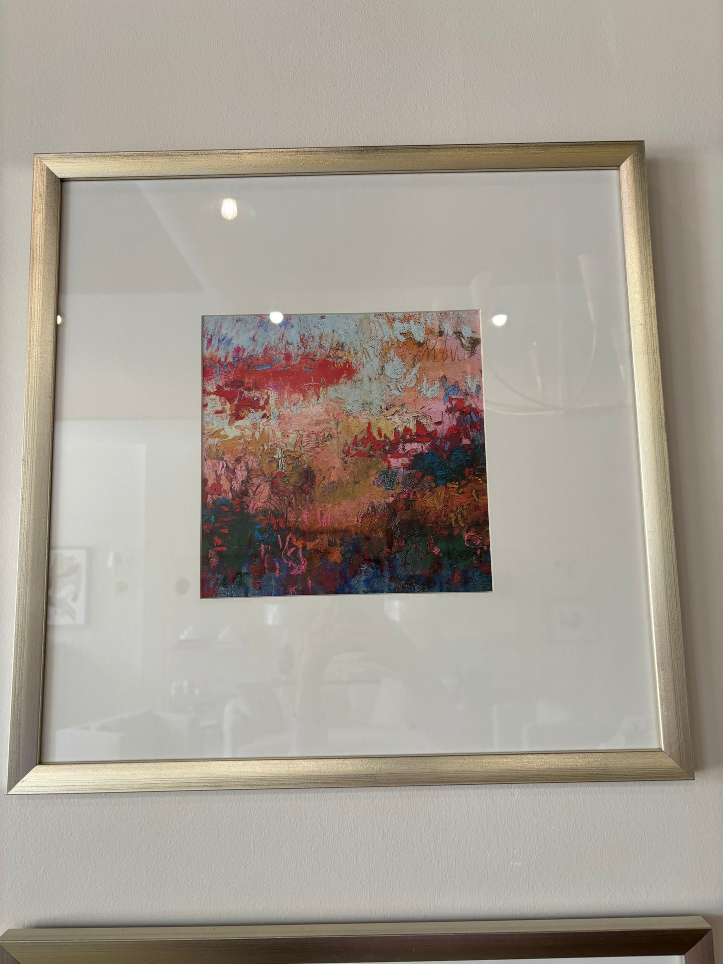 Medium Art Multicolor W/ Gold Square Frame #4