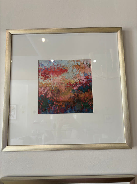 Medium Art Multicolor W/ Gold Square Frame #4