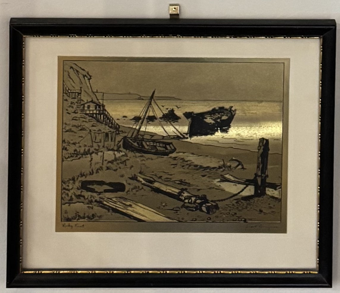 Small Art Gold W/ Black Frame - Set of 4